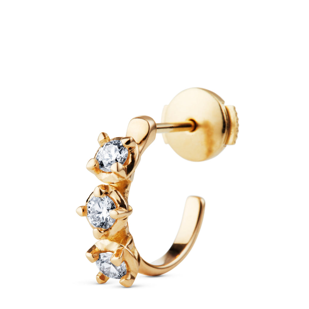 Stellar Small 18K Gold Hoops w. Diamonds