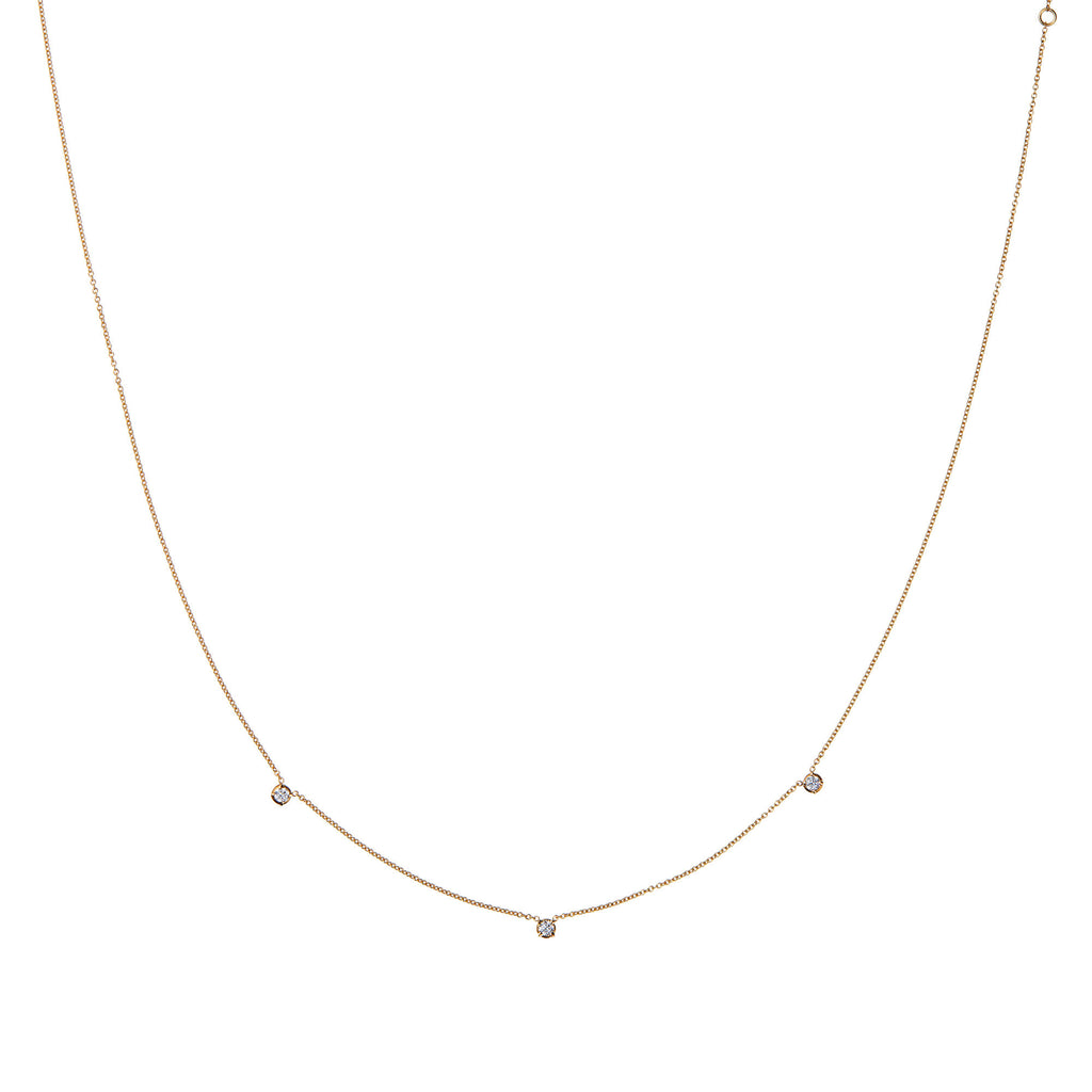 Stellar Three Star 18K Guld Halskæde m. Diamanter