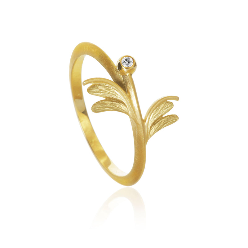 Aura 18K Guld Ring m. Diamant