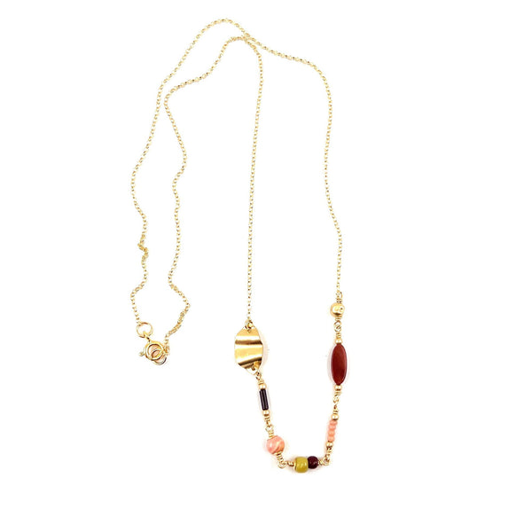 Alva Pink 14K Goldfilled Necklace w. Gemstones