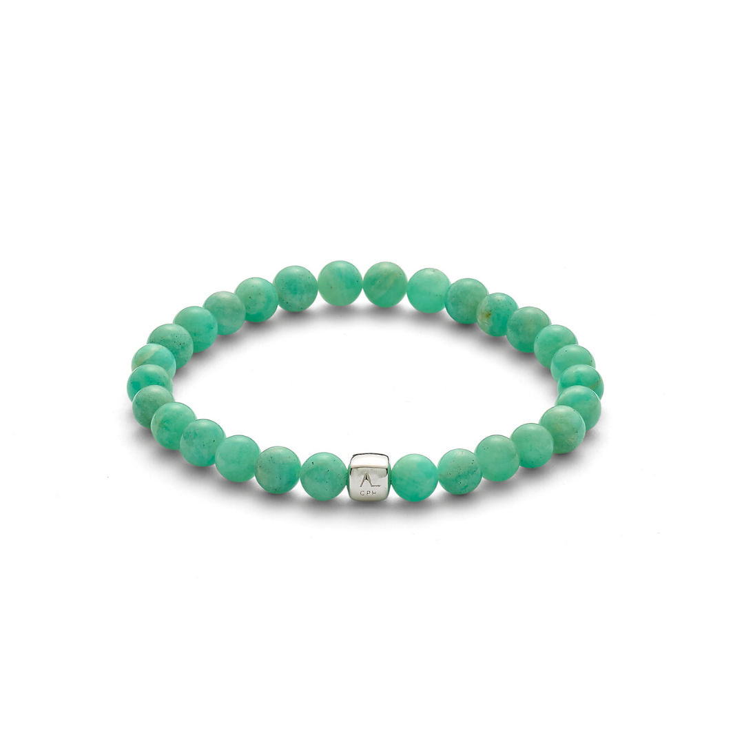 ColorUp (6mm) Silver Bracelet w. Amazonite