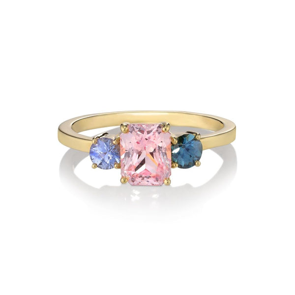 Anagate 18K Gold Ring w. Sapphires
