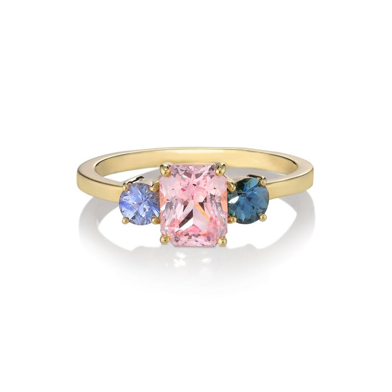 Anagate 18K Gold Ring w. Sapphires
