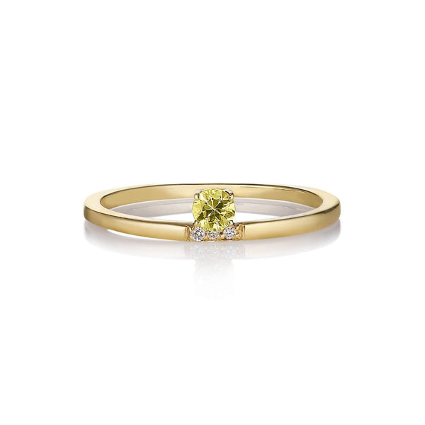 Andrea Yellow 14K Gold Ring w. Sapphire & Diamonds