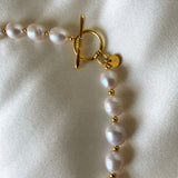 Beaded 18K Gold Plated Necklace w. Freshwater Pearls