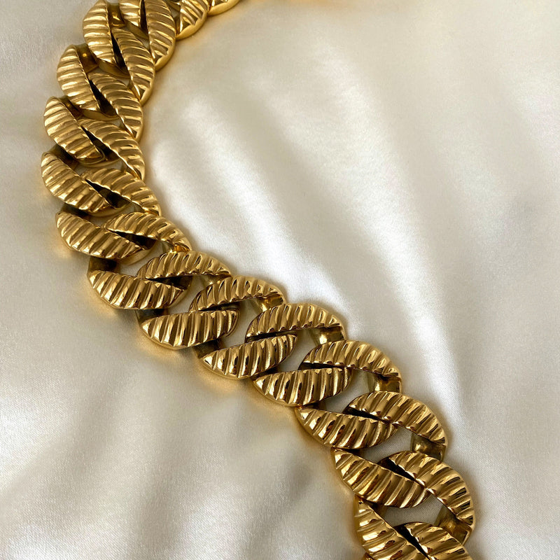 Ridge Chunky Chain 24K Gold Plated Necklace