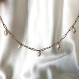 Drop 18K Gold Plated Necklace w. Freshwater Pearls