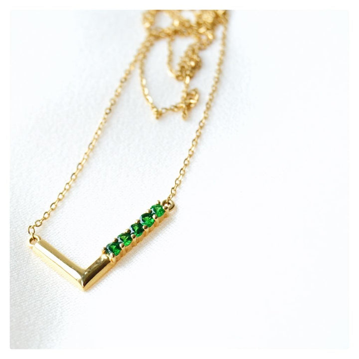 Anne 18K Gold Necklace w. Tsavorite