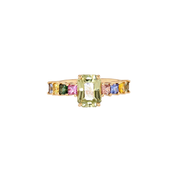 Monara Saka 18K Gold Ring w. Tourmaline & Sapphires