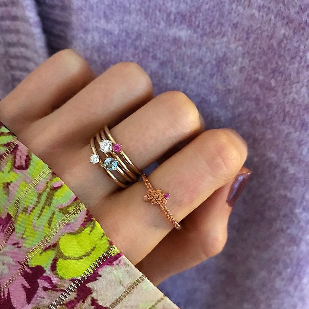 Mai 18K Gold Ring w. Sapphires