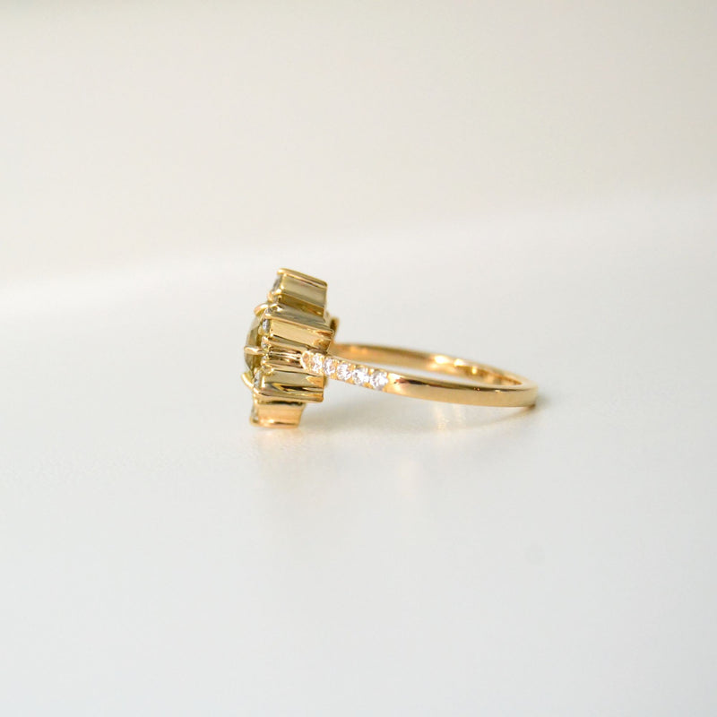 Piyali 18K Guld Ring m. Safir & Diamanter