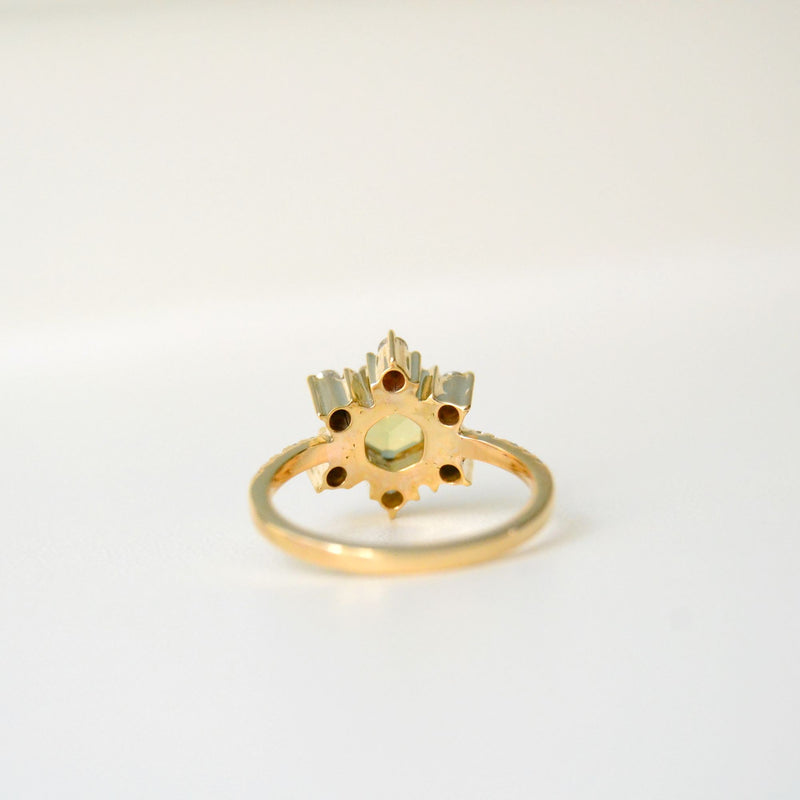 Piyali 18K Guld Ring m. Safir & Diamanter