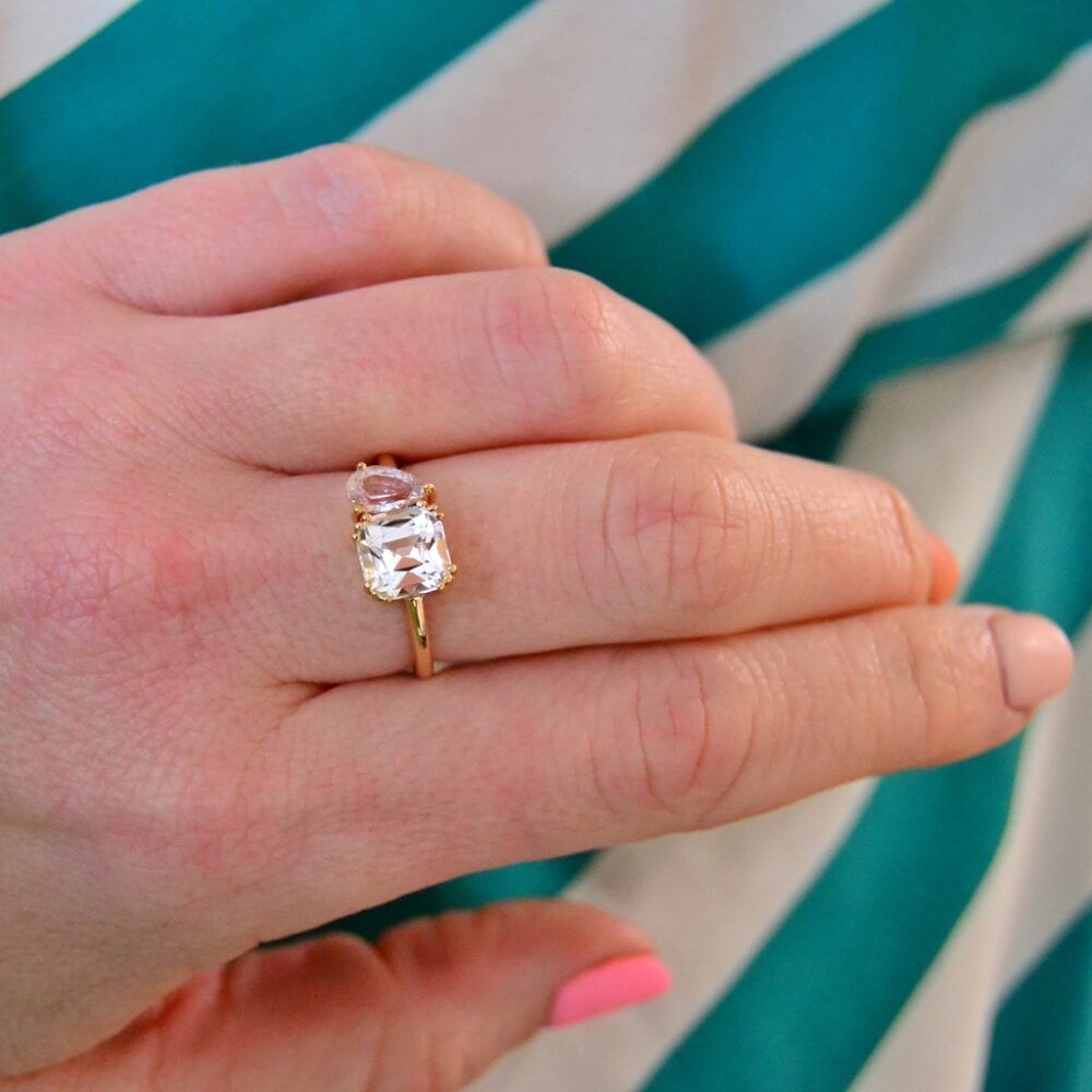 Apata Sudu 18K Gold Ring w. Tourmaline & Sapphire