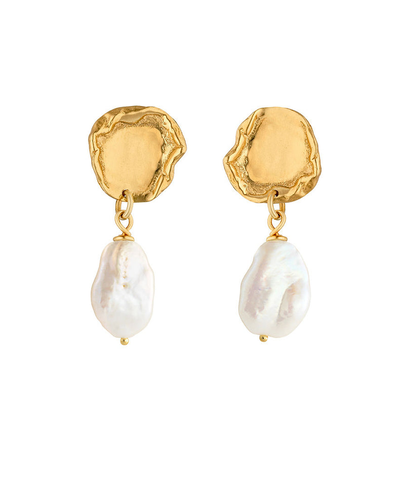 Arva Gold Plated Earrings w. Pearls