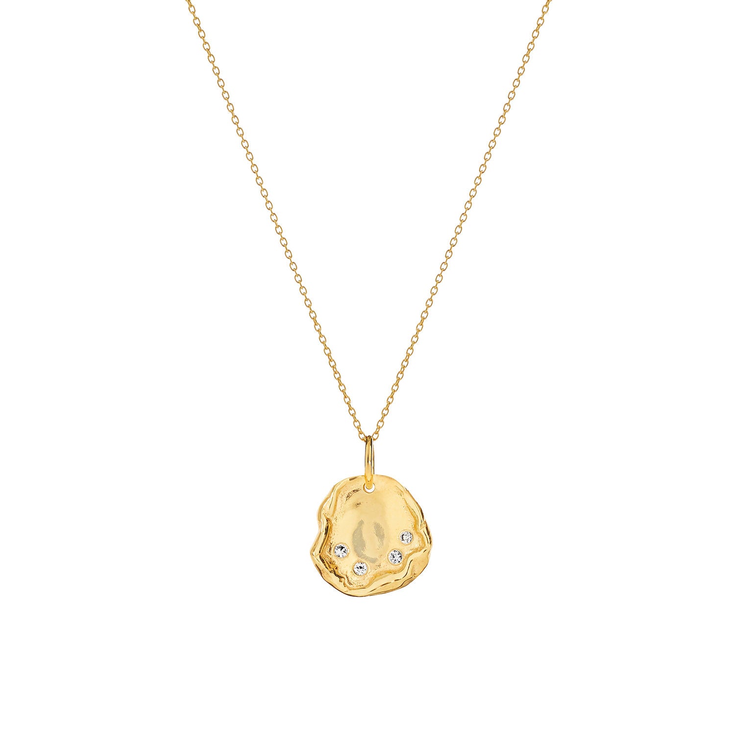 Arva Gold Plated Necklace w. Sapphire