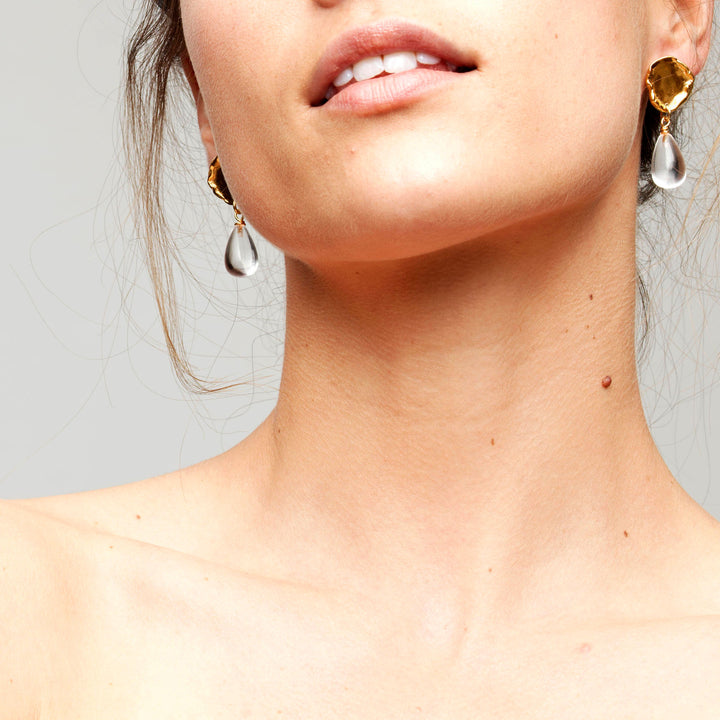 Arva Gold Plated Earrings w. Quartz