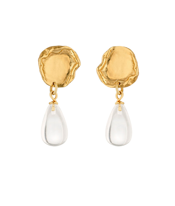 Arva Gold Plated Earrings w. Quartz