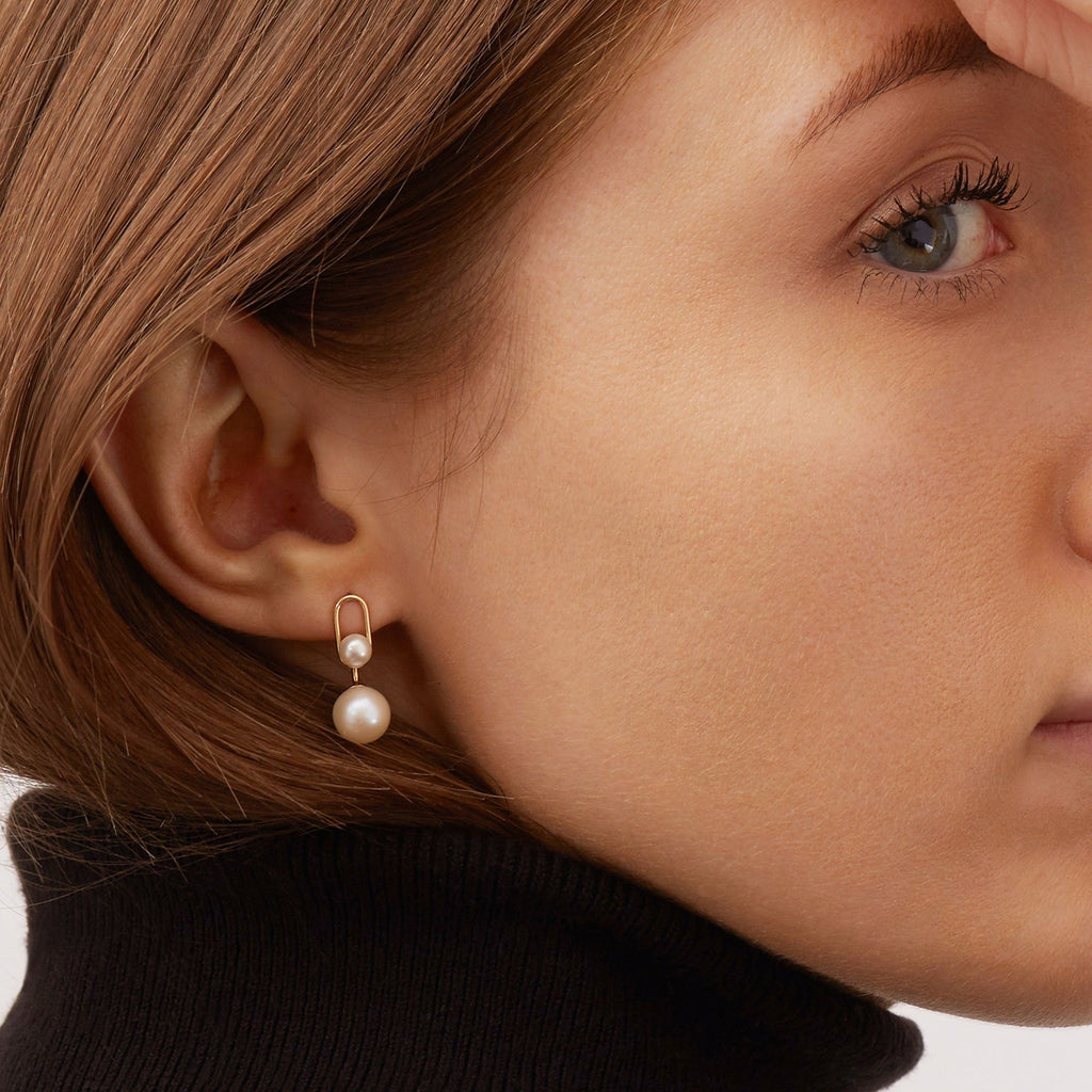 Astra Moonlight 18K Guld Øreringe m. Perle
