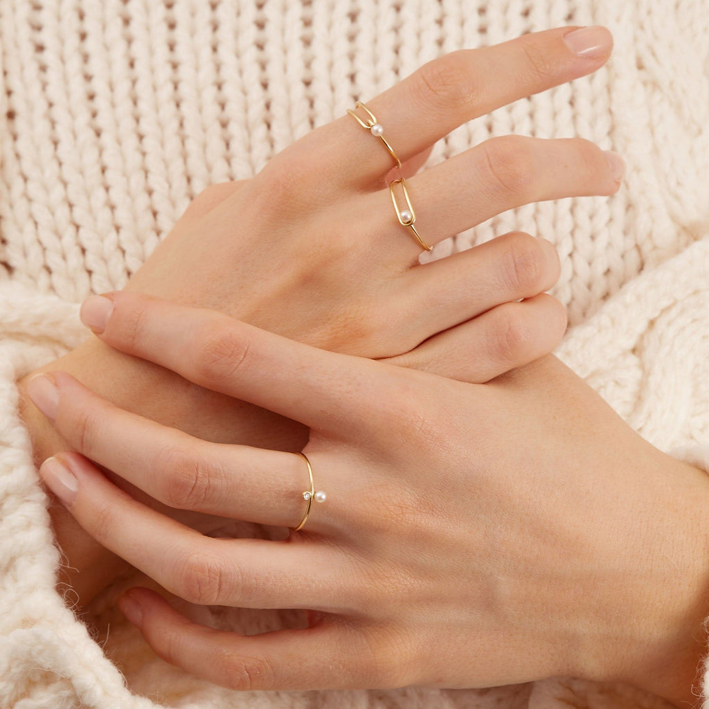 Astra Moonlight 18K Guld Ring m. Perle