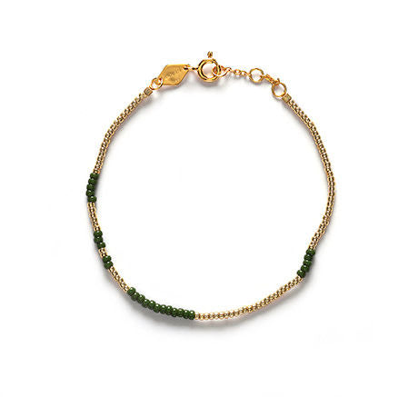 Asym Gold Plated Bracelet w. Army Beads