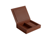 Cognac Traceable leather Jewelry Box, Small