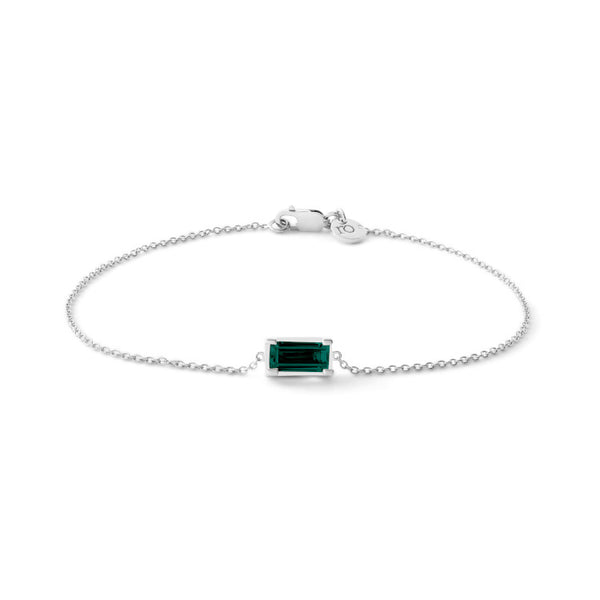 Nord Green 18K Whitegold Bracelet w. Tourmaline & Diamond