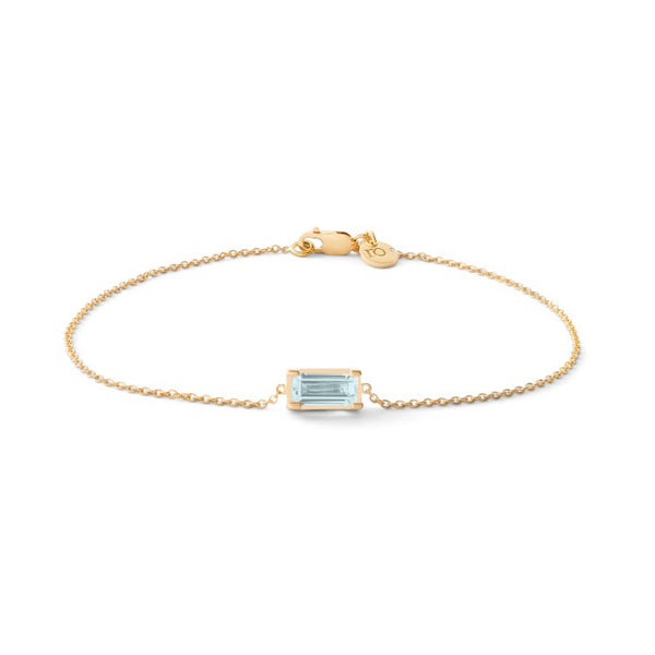 Ro Nord Blau Armband 18K vergoldet I Aquamarin & Diamant