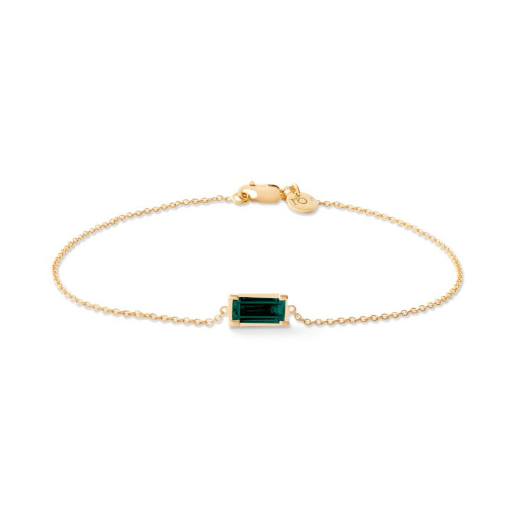 Nord Green 18K Gold Bracelet w. Tourmaline & Diamond