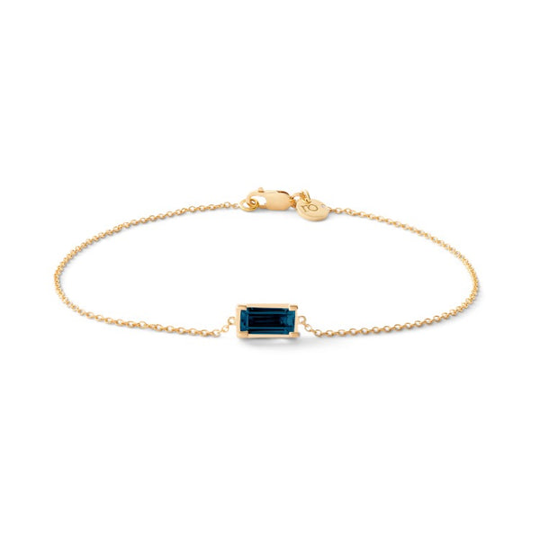 Nord London Blue 18K Guld Armbånd m. Topas & Diamant