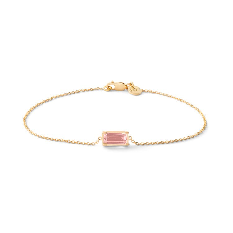 Ro Nord Rosa Armband 18K vergoldet I Turmalin & Diamant