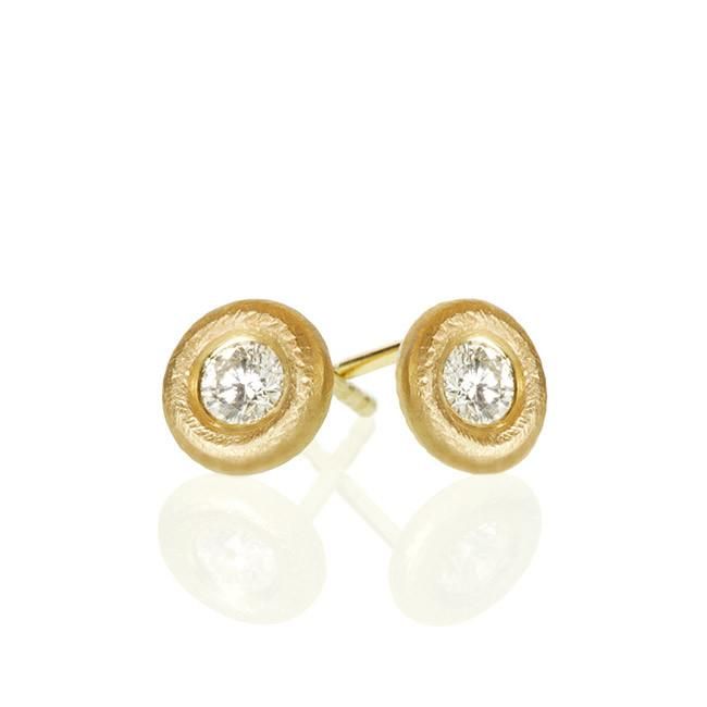 Glory 18K Gold Studs w. Diamonds