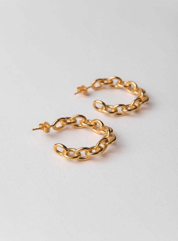 Chain collection 14K Gold Plated Hoops