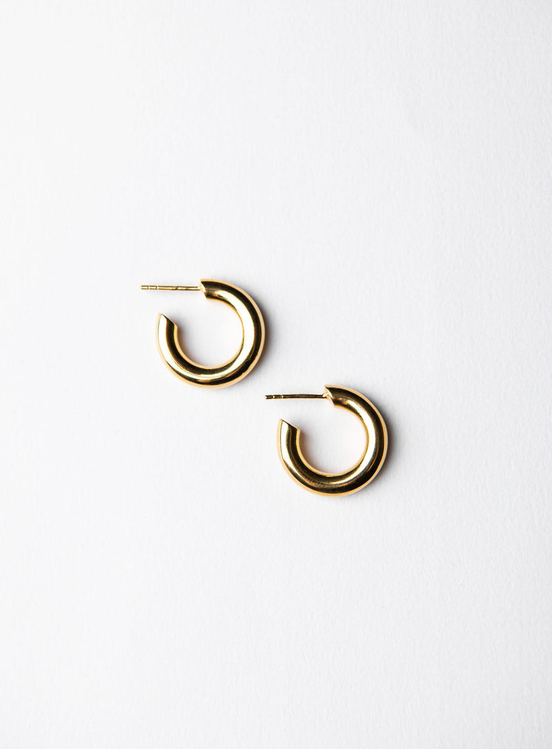 Small Shiny 14K Gold Plated Hoops