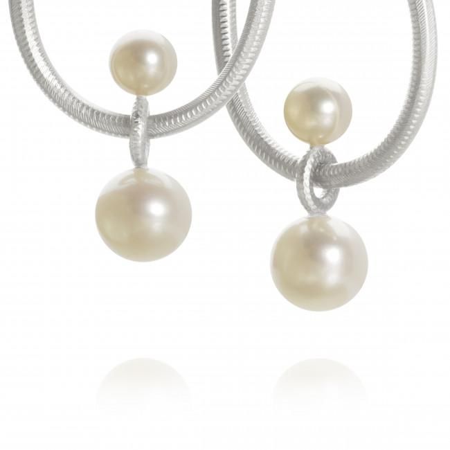 Large Balance Silver Pendants w. Pearls