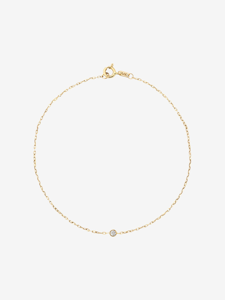Bezel 0.03 14K Gold Bracelet w. Diamond