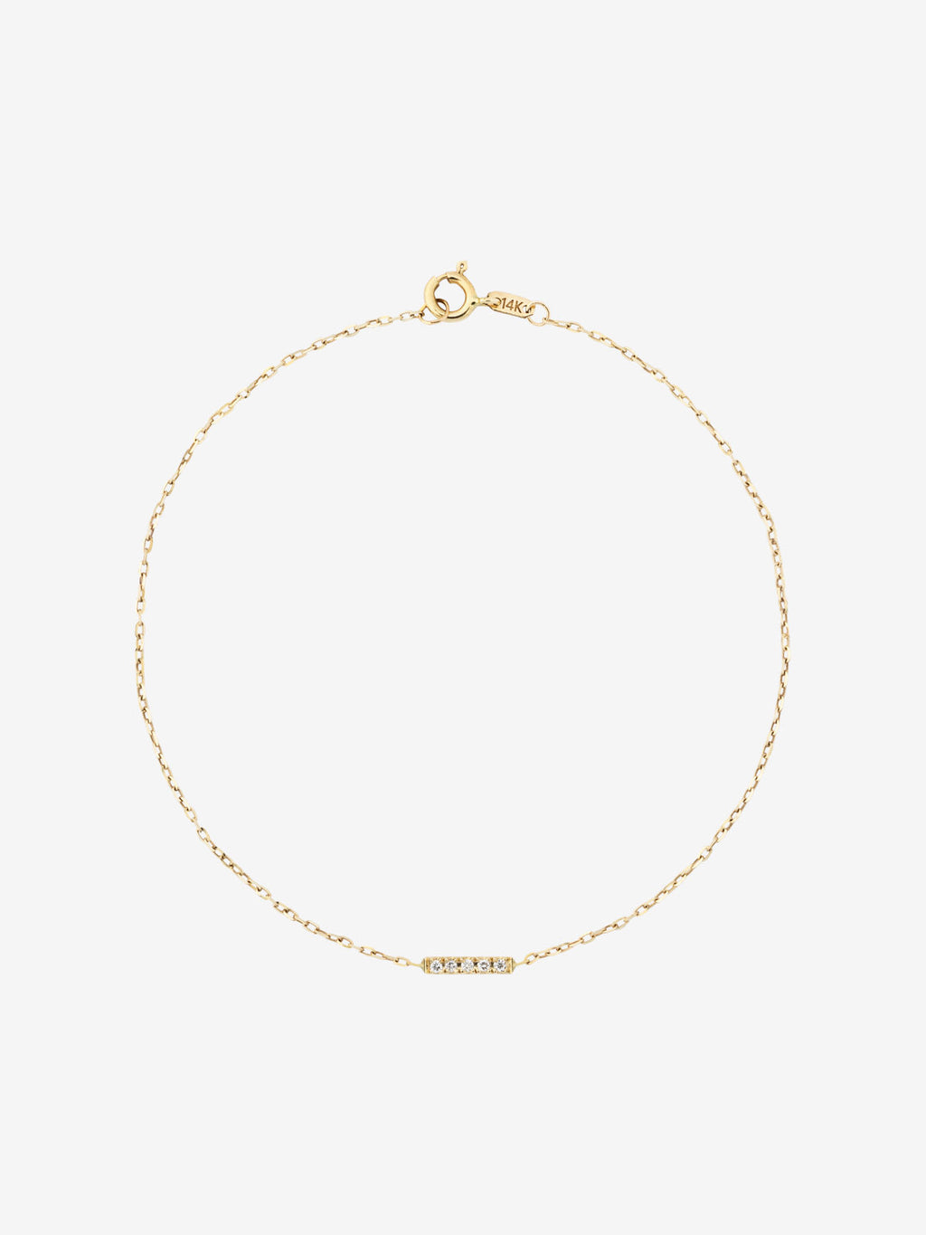 Diamond Line 0.025 14K Gold Bracelet w. Diamonds
