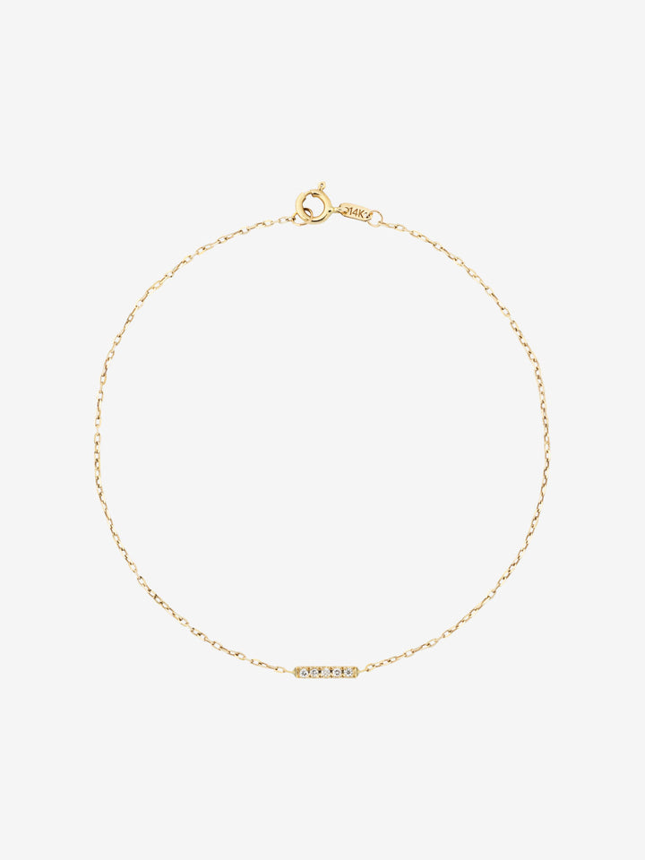 Diamond Line 0.025 14K Gold Bracelet w. Diamonds