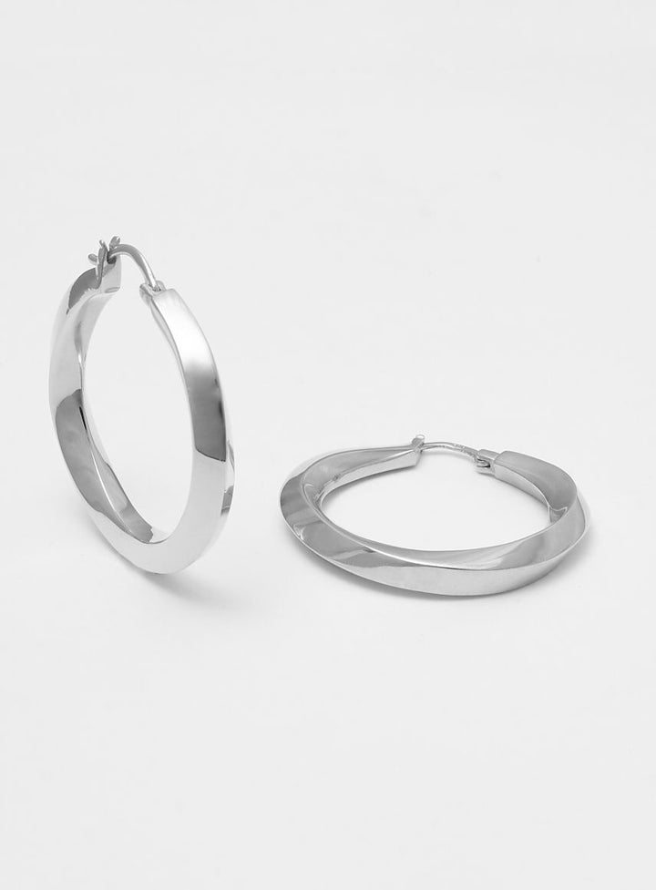 Big Swirl Silver Hoops