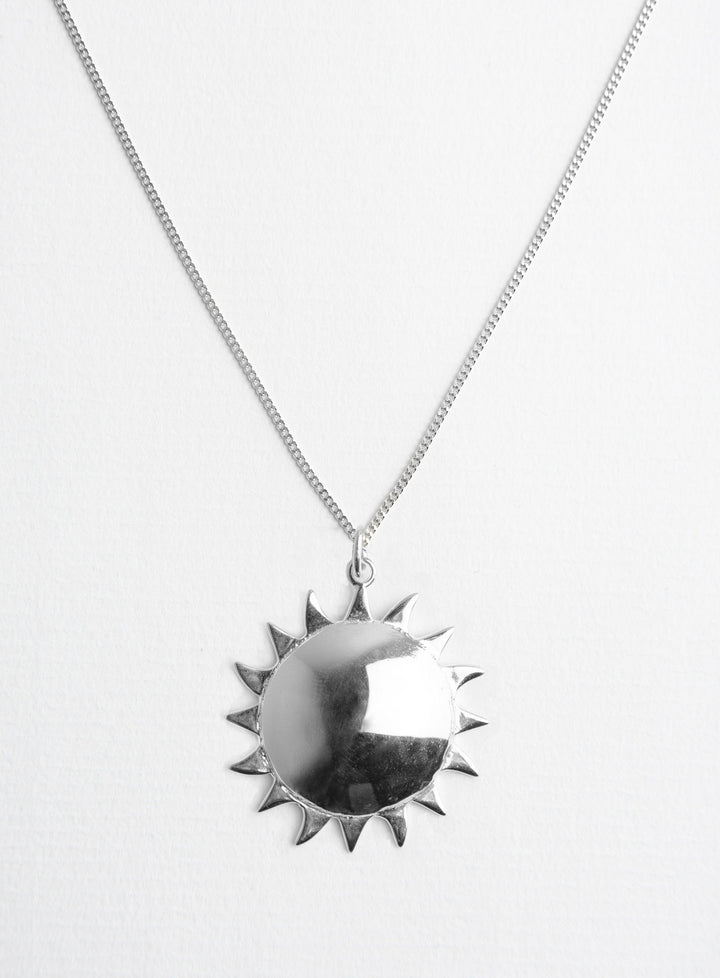 Big Sun Silver Necklace