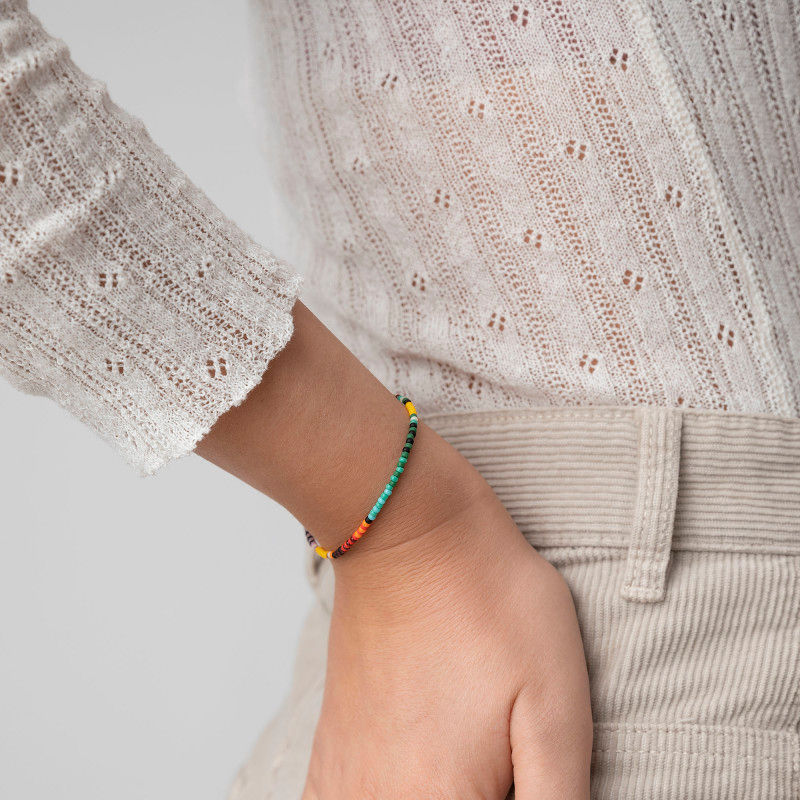 Back To Baja Gold Plated Bracelet w. Mixed coloured Beads