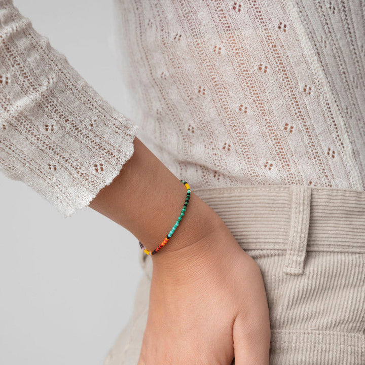 Back To Baja Forgyldt Armbånd m. Blandede farver Glasperler