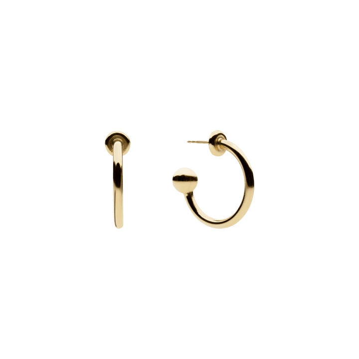 Ball Hoop Earrings Gold Plated
