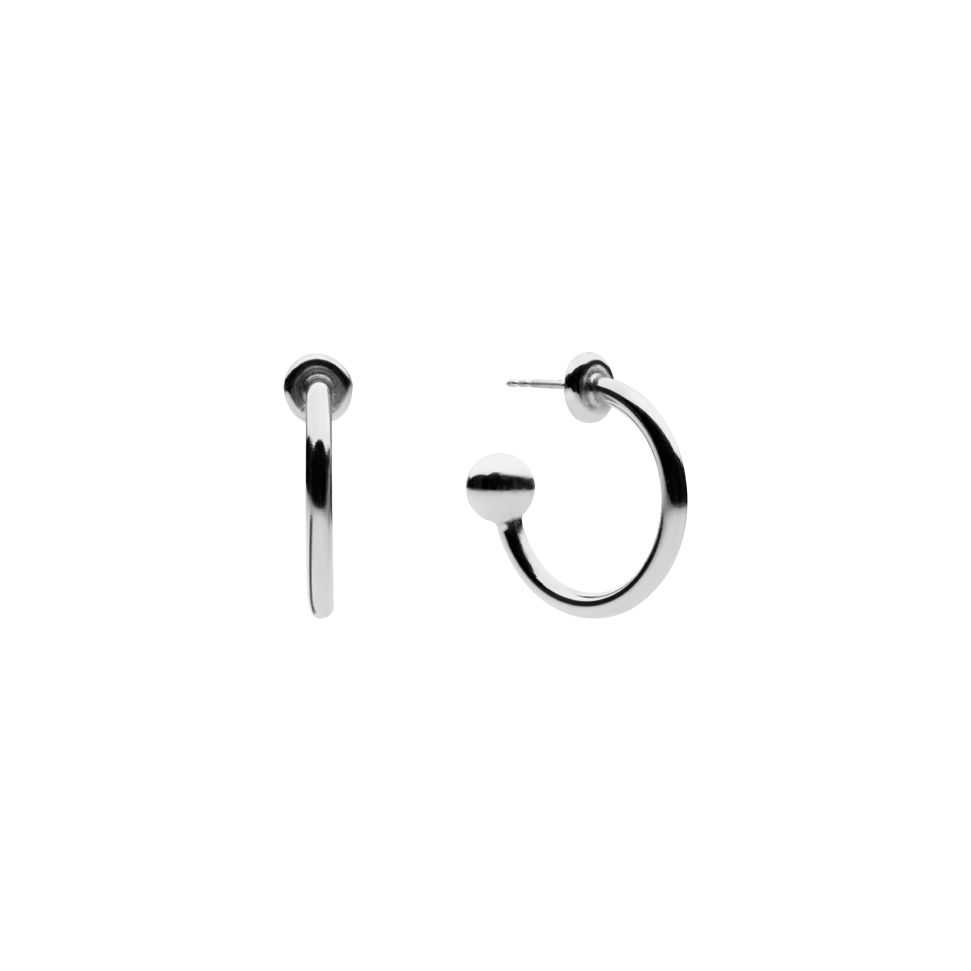 Ball Hoop Earrings Silver