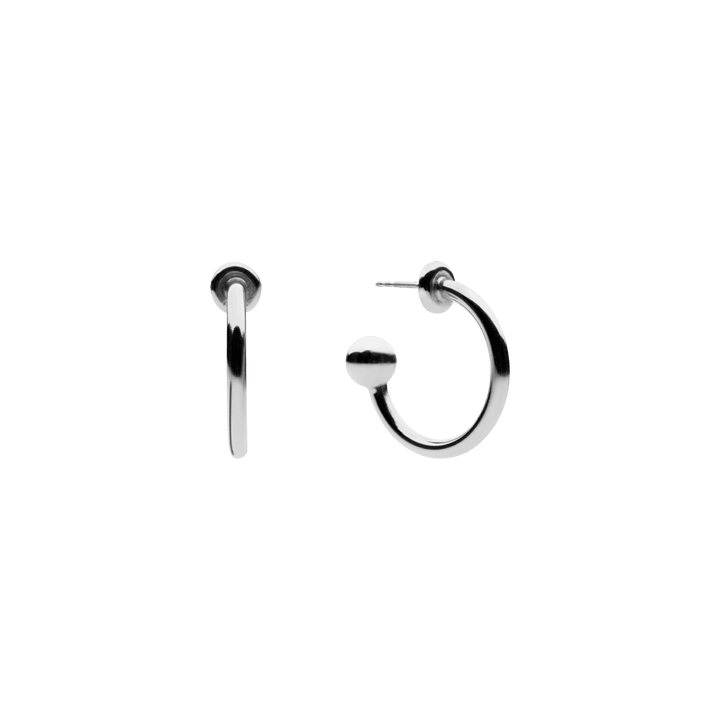 Ball Hoop Earrings Silver