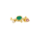 Seafire 18K & 22K Gold Ring w. Diamond, Sapphire & Emerald