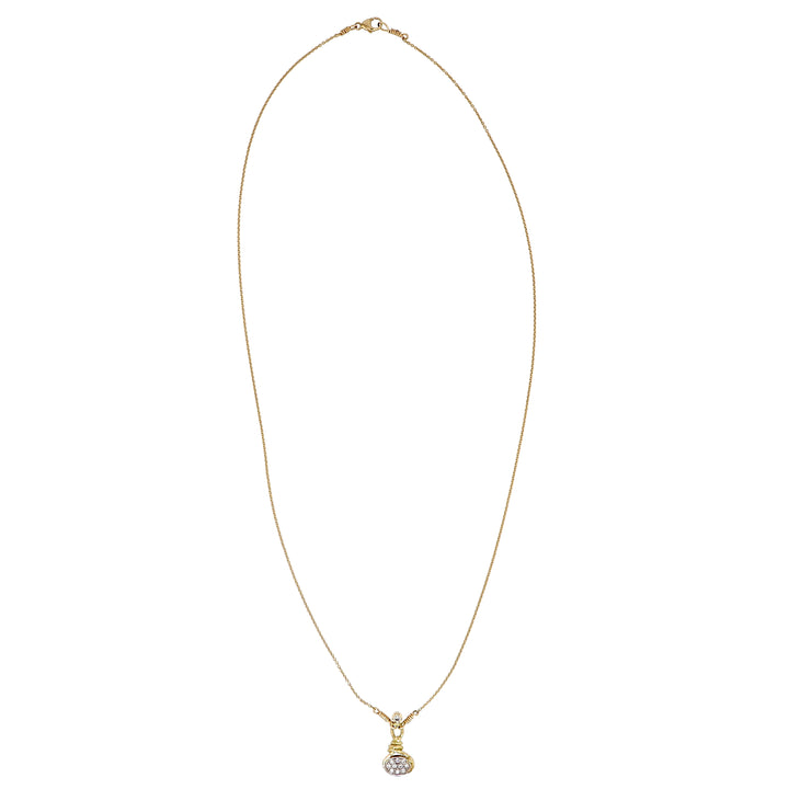 Pavé 18K & 22K Gold & Whitegold Necklace w. 11 Diamonds