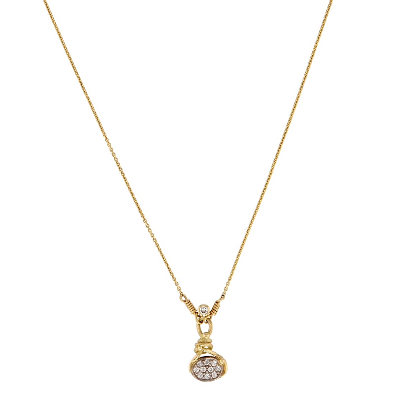 Pavé Halskette aus 18K & 22K Gold & Weißgold I 11 Diamanten