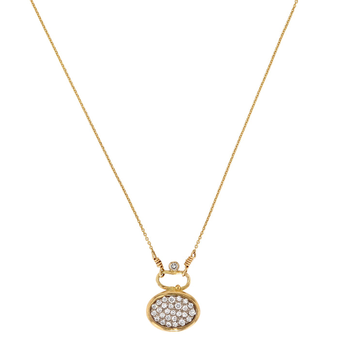 Pavé Halskette aus 18K & 22K Gold & Weißgold I 28 Diamanten