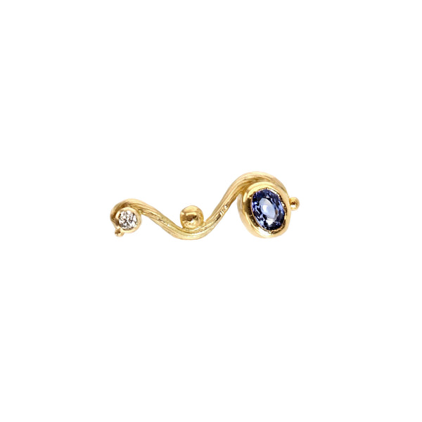 Seafire 18K & 22K Gold Earrings w. Sapphire & Diamond