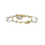 Cloud 18K & 22K Gold Bracelet w. Diamonds & Pearls